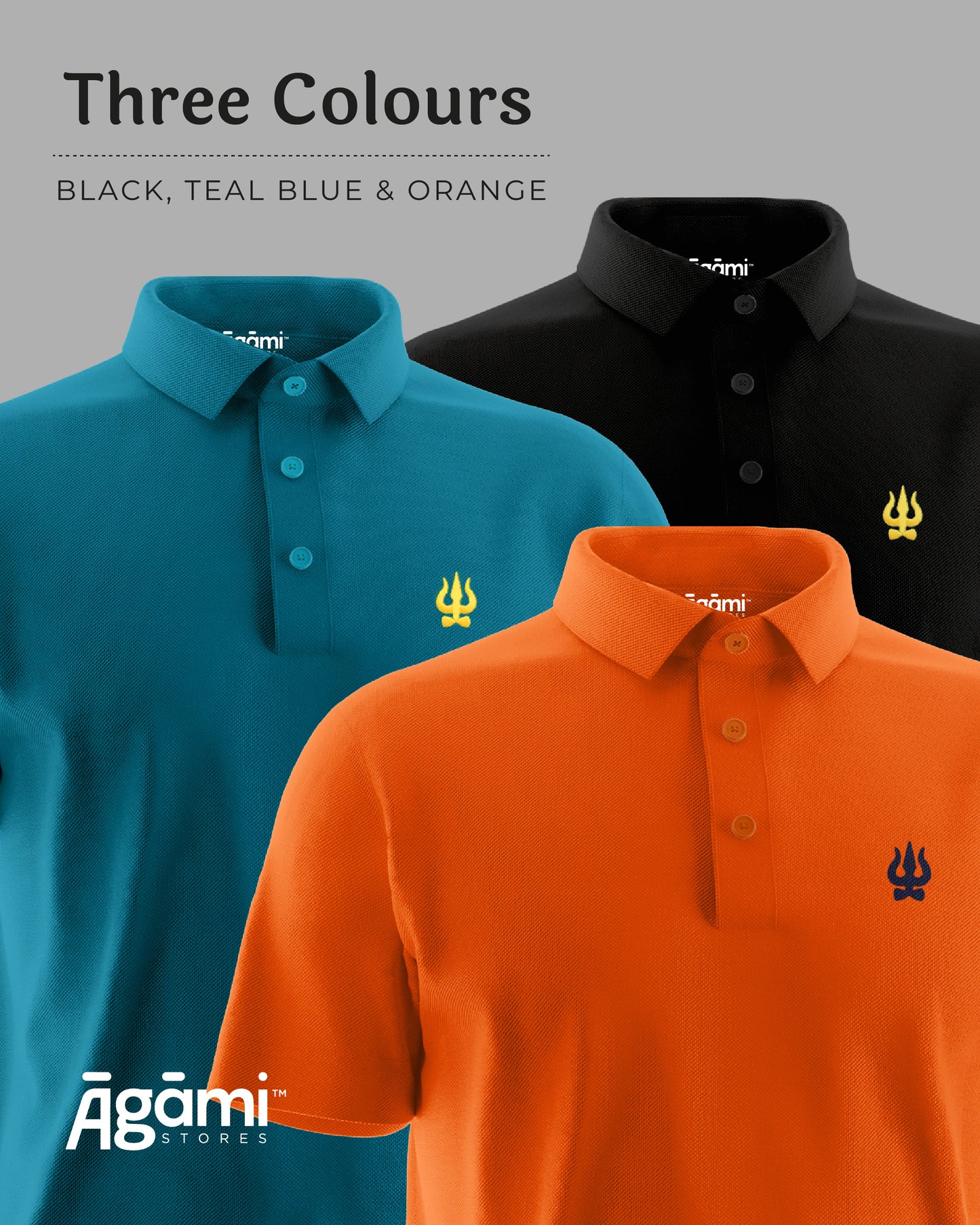 Trishul Polo Neck - Black | Regular Fit