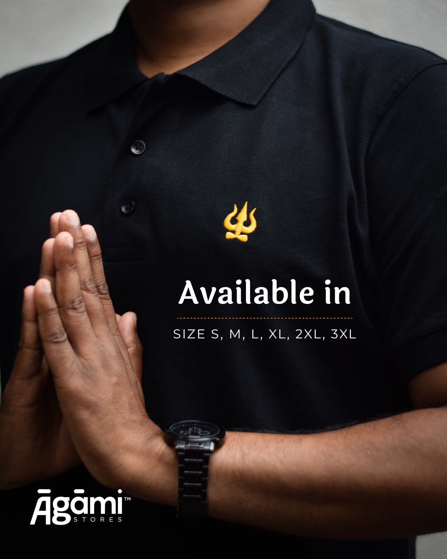 Trishul Polo Neck - Black | Regular Fit