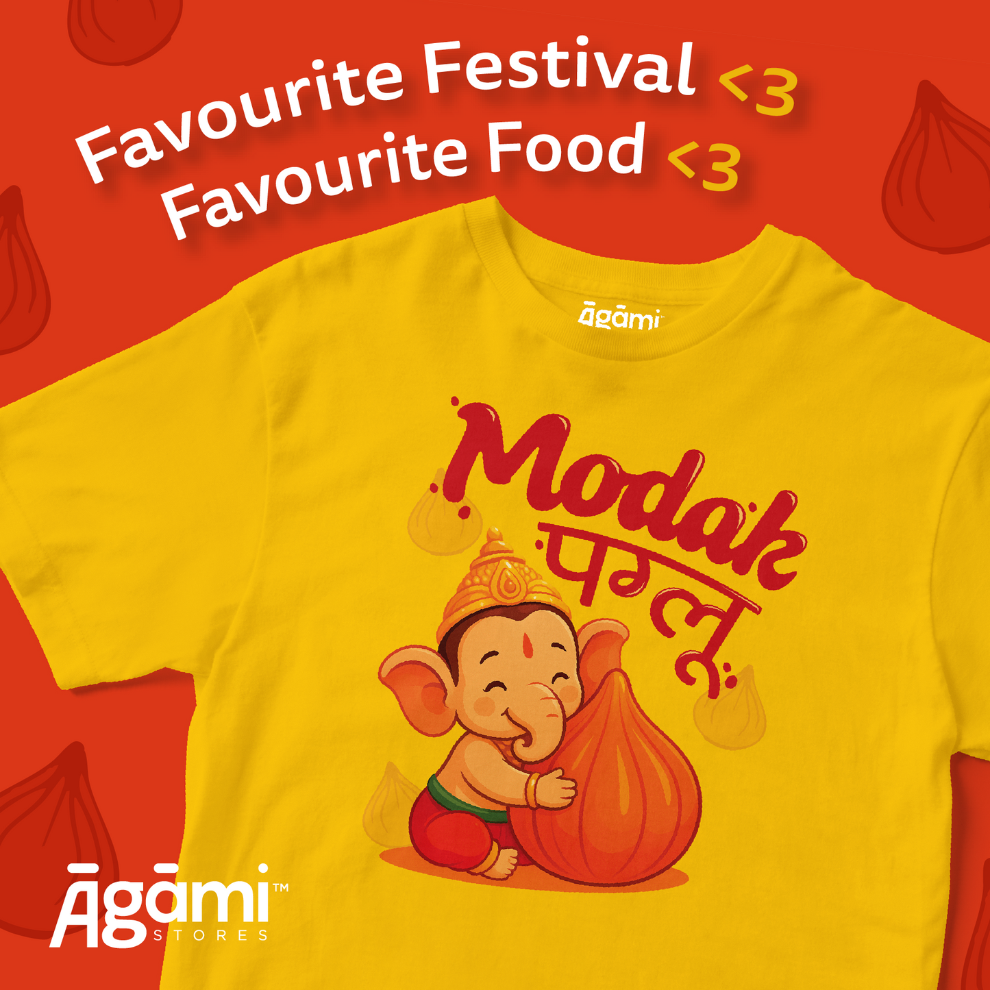 Modak Paglu - Yellow Tshirt