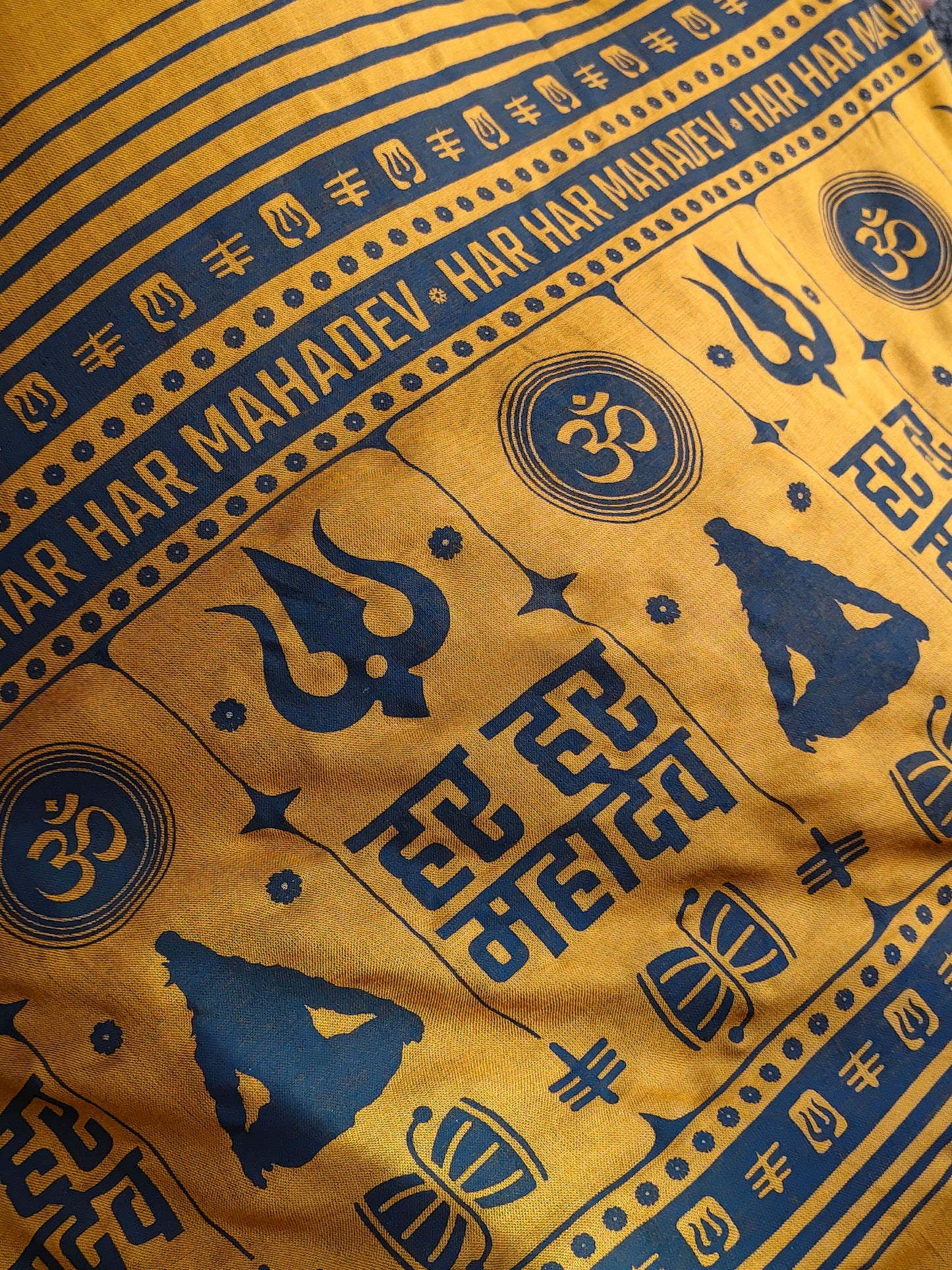 Har Har Mahadev Stole | Golden Yellow