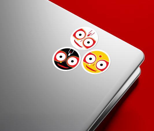 Sacred Siblings of Shree Jagannath - Set of 3 | Laptop & Mobile Stickers