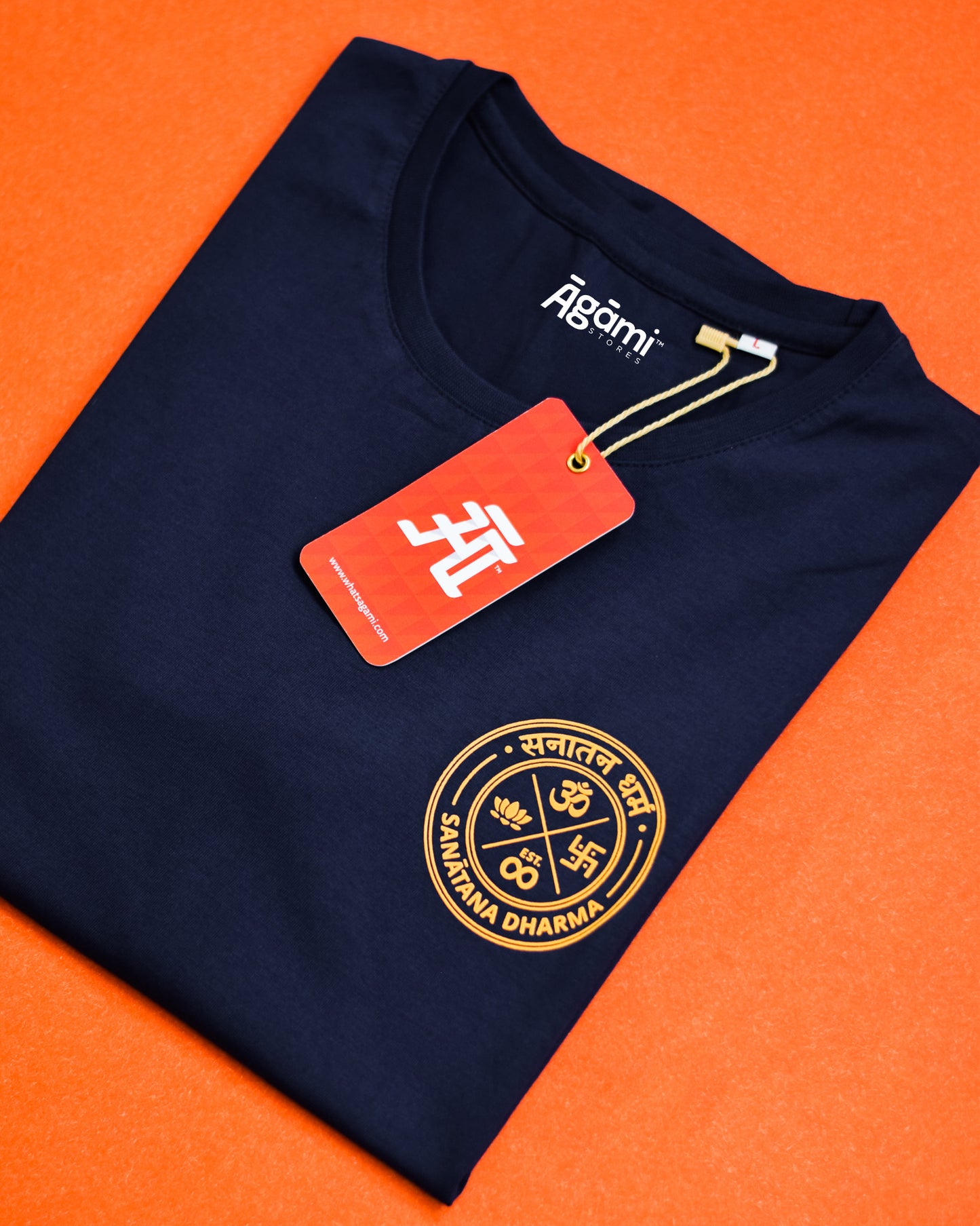 Sanatana Dharma Emblem Tshirt - Navy Blue | Regular Fit