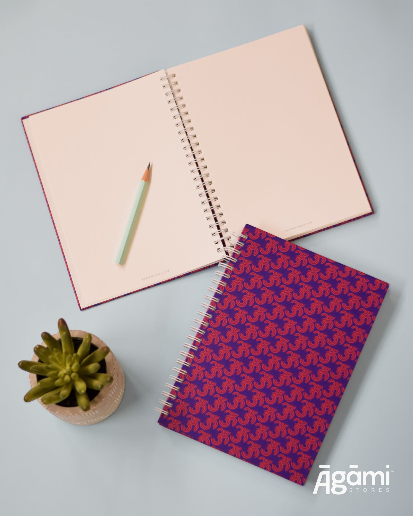 Om Pattern Spiral A5 Notebook | Purple