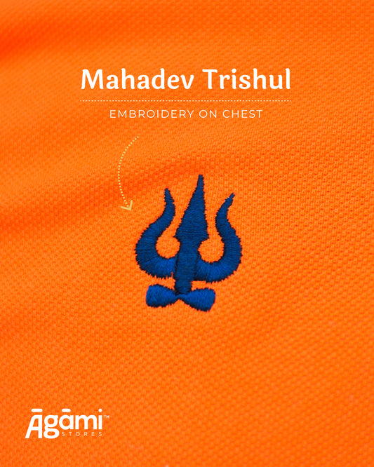 Trishul Polo Neck T-shirt - Orange | Regular Fit