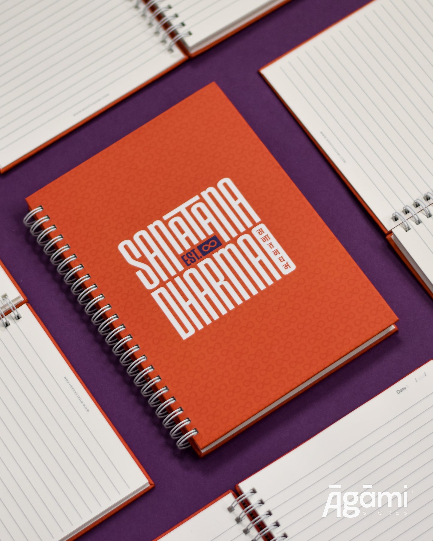 Sanātana Dharma A5 Spiral Notebook | Orange