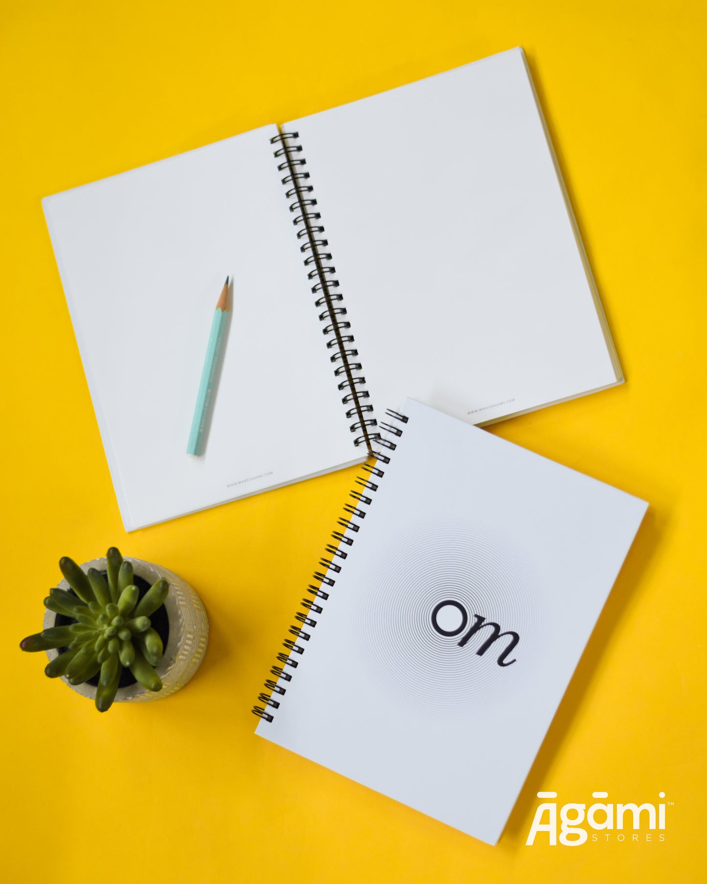 Om Vibes A5 Spiral Notebook | White