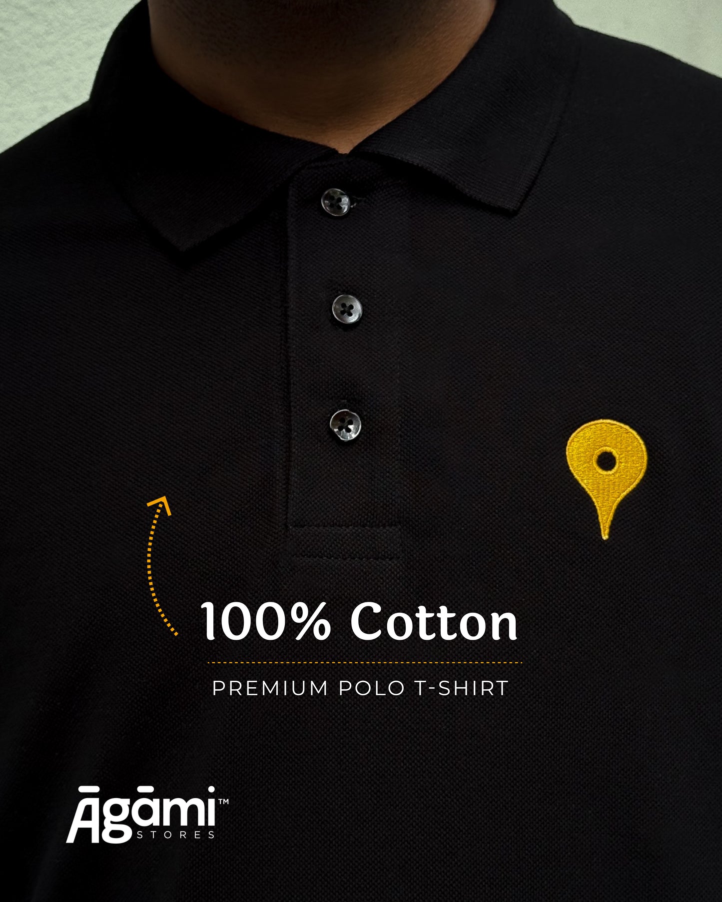 Vitthal Tilak Polo Tshirt - Black | Regular Fit