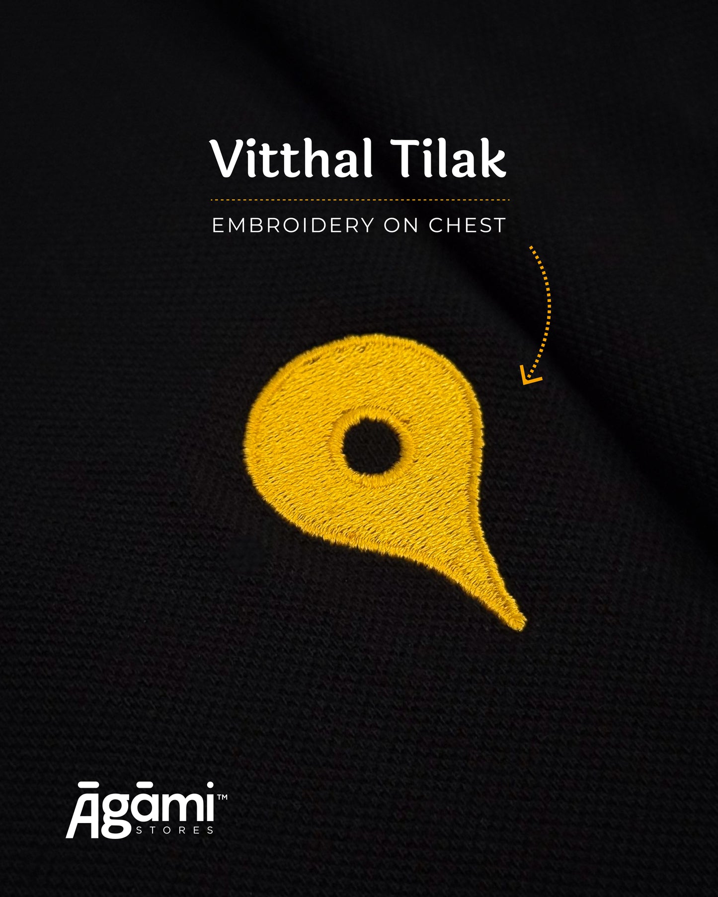 Vitthal Tilak Polo Tshirt - Black | Regular Fit