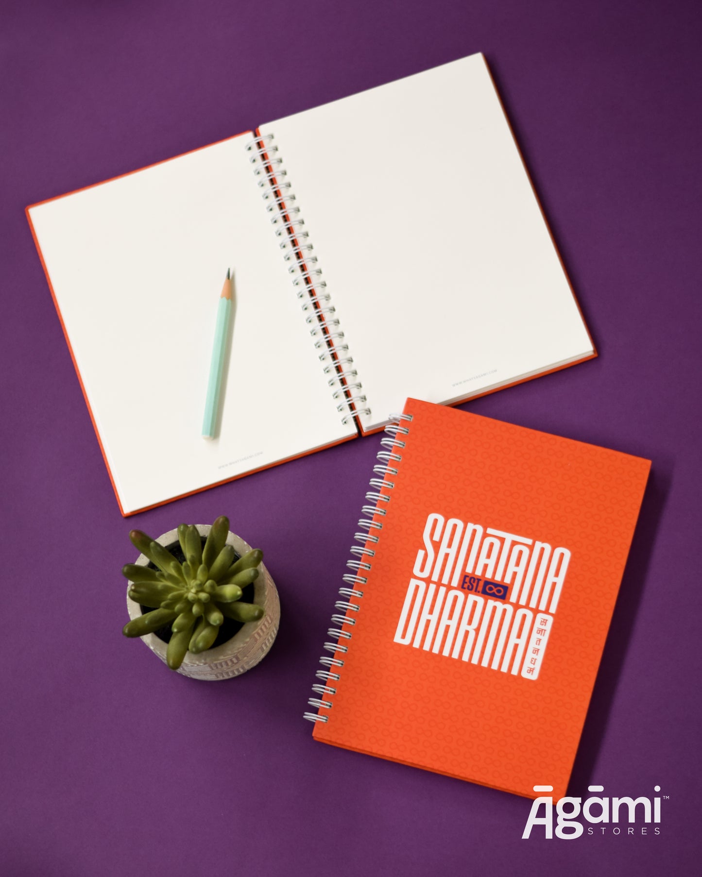 Sanātana Dharma A5 Spiral Notebook | Orange