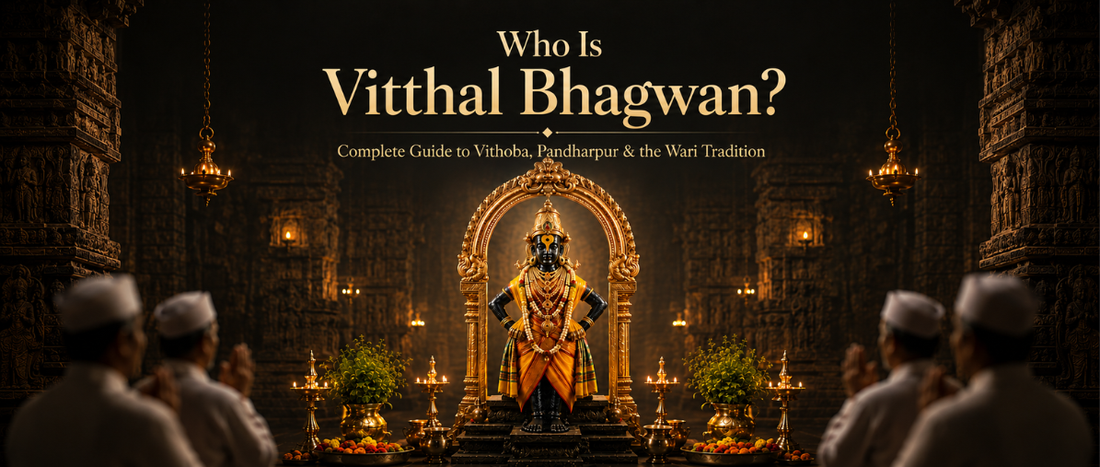 Lord Vitthal at Pandharpur full idol, standing on brick, arms akimbo