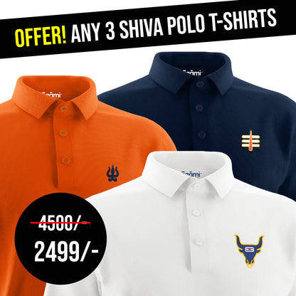 combo:trishul-polo-neck-tshirt-orange-regular-fit,trishul-polo-neck-teal-blue-regular-fit,shiva-nandi-polo-neck-tshirt-white