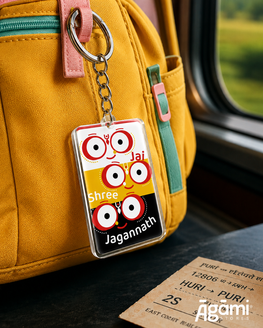 Jai Shree Jagannath Trinity Faces | Acrylic Keychain