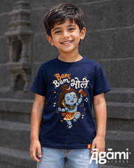 Bam Bam Bhole Kids Tshirt | Navy Blue