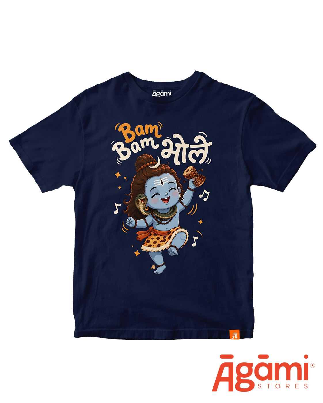 Bam Bam Bhole Kids Tshirt | Navy Blue