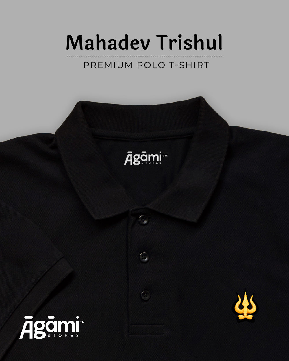 Trishul Polo Neck - Black