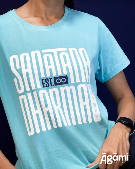 Pack of 2 Tshirts ( Sanatana Dharma - Aqua Blue | Regular Fit + Karma - Black | Oversized Fit)