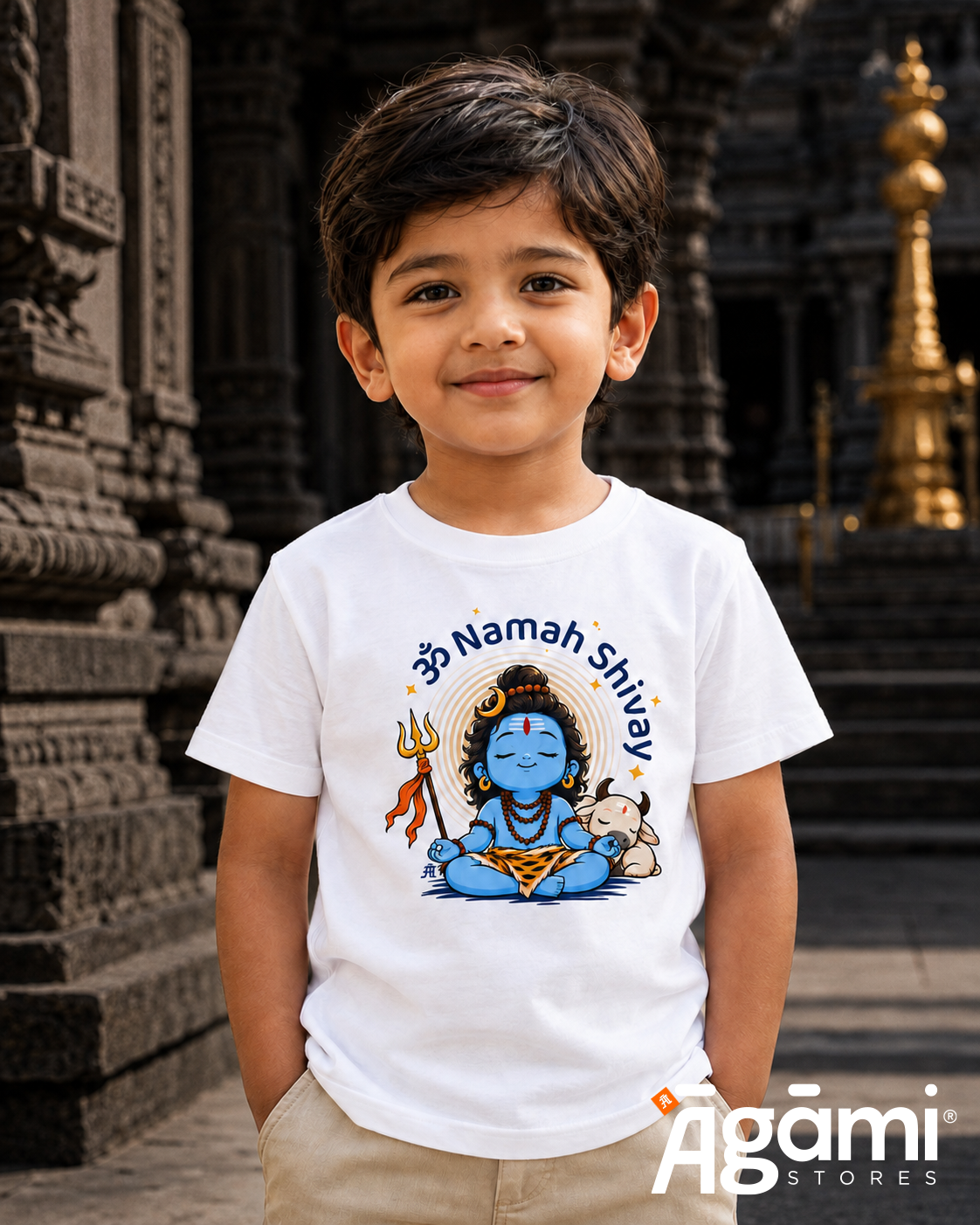 Om Namah Shivaay Kids Tshirt | White