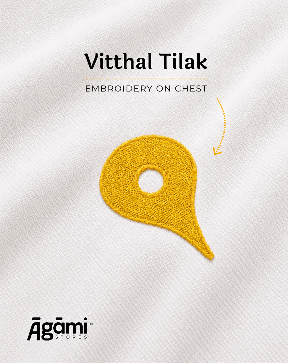 Vitthal Tilak Polo Tshirt - White
