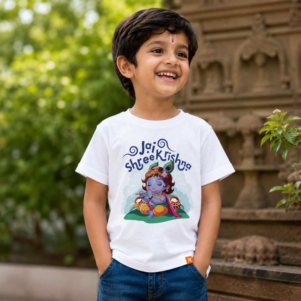 Jai Shree Krishna Kids Tshirt