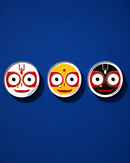 Shree Jagannath, Balabhadra & Subhadra | Acrylic Fridge Magnet Set
