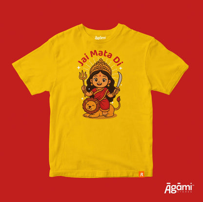 Jai Mata Di Kids Tshirt | Yellow