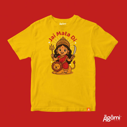 Jai Mata Di Kids Tshirt | Yellow