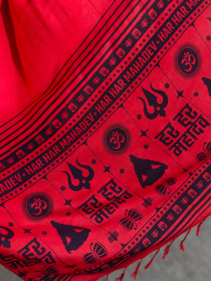 Har Har Mahadev Stole | Red