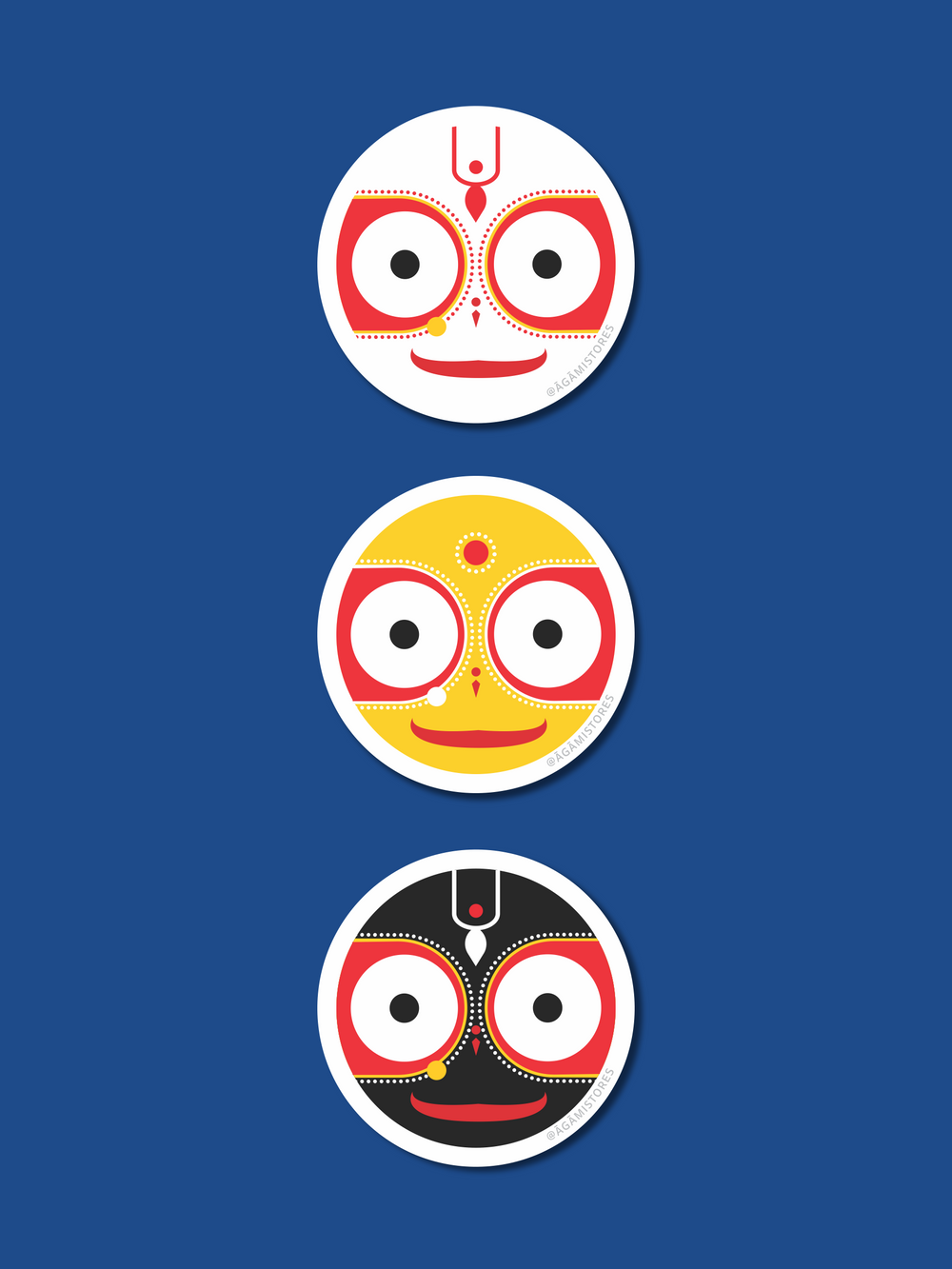 Sacred Siblings of Shree Jagannath - Set of 3 | Laptop & Mobile Stickers