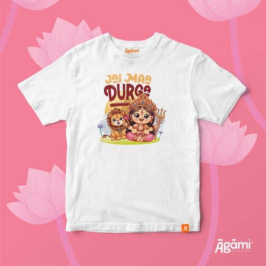 Maa Durga Kids Tshirt | White