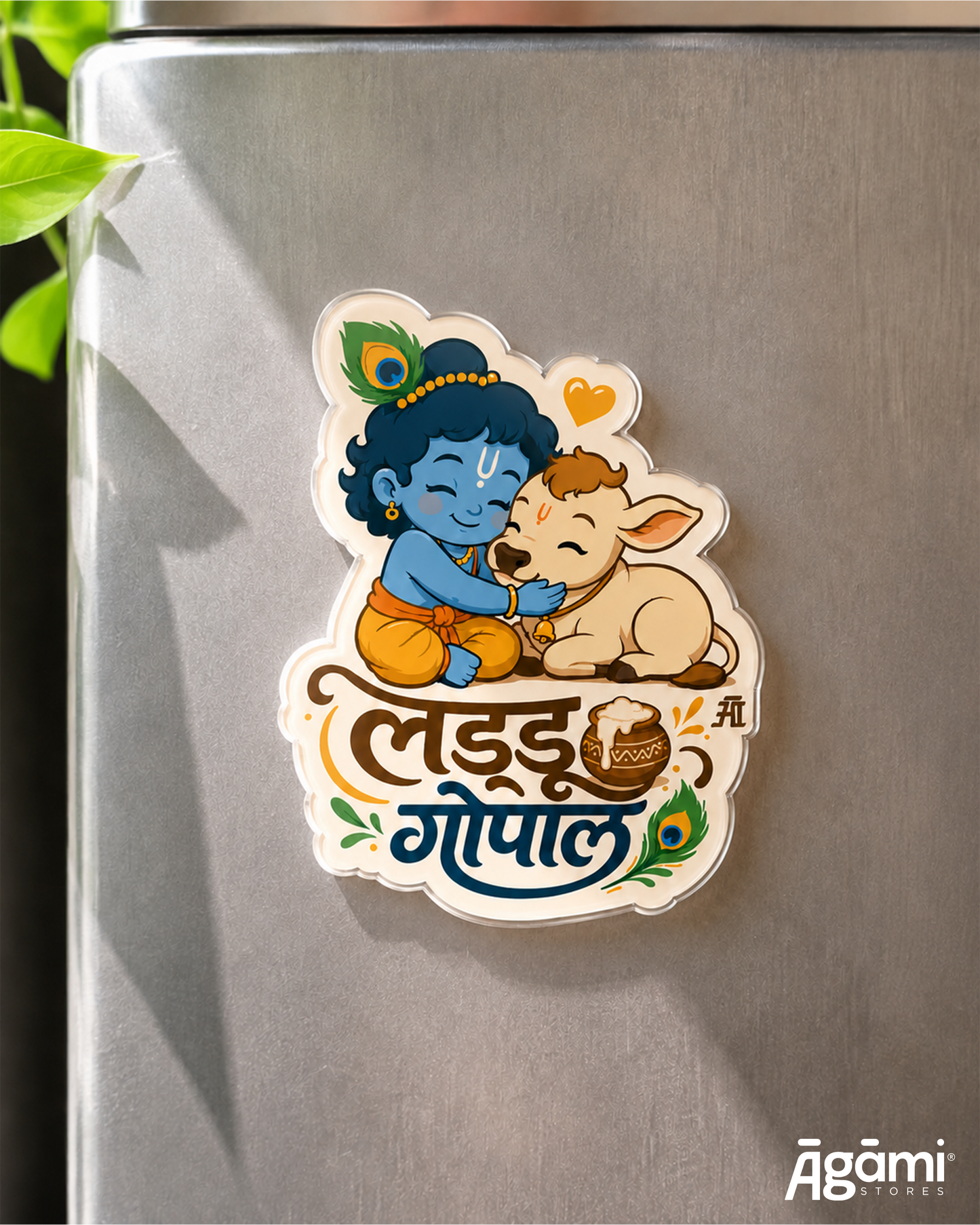 Ladoo Gopal Krishna | Acrylic Fridge Magnet