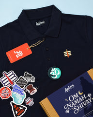 Mahakal Shiva Pack | Polo Neck T-shirt, Stickers & Badge