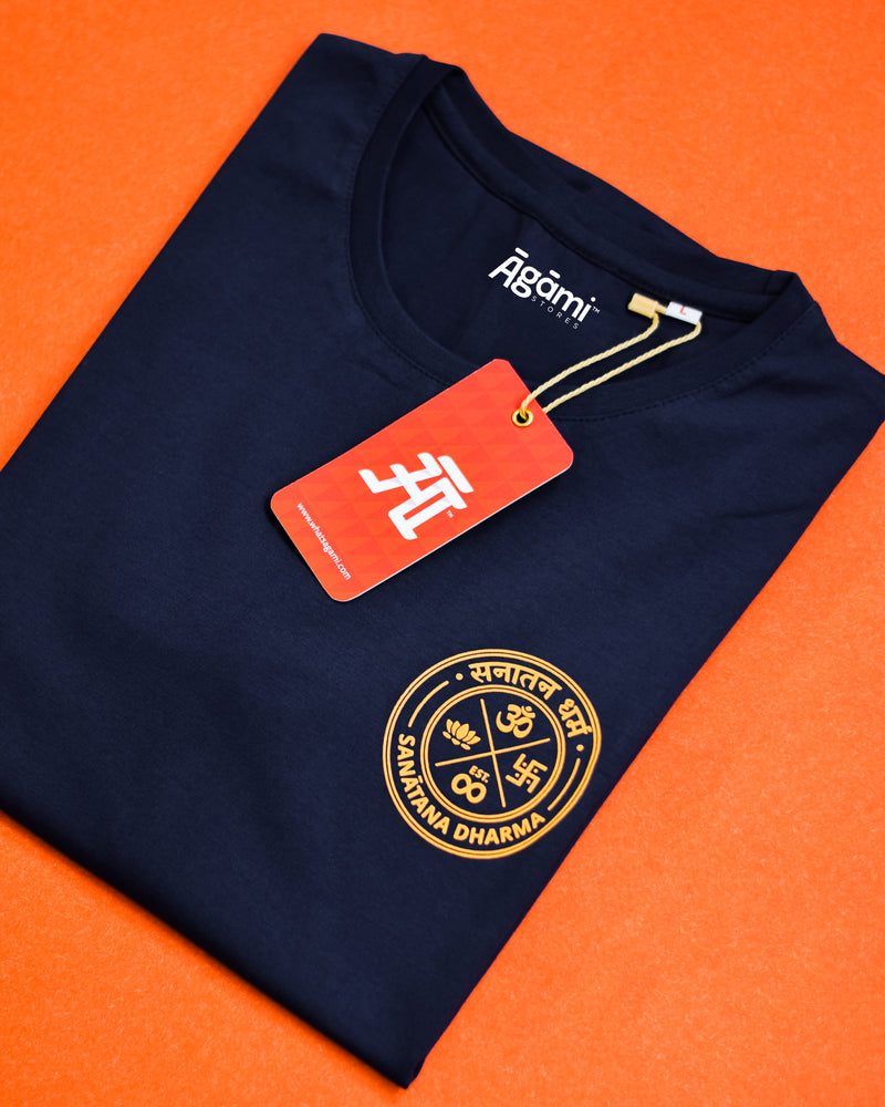 Sanatana Dharma Emblem Tshirt - Navy Blue