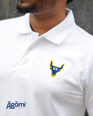 Shiva Nandi Polo Neck Tshirt - White | Regular Fit