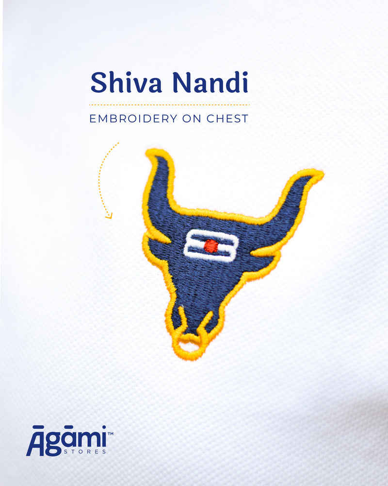Shiva Nandi Polo Neck Tshirt - White