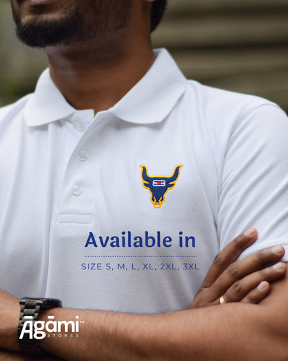 Shiva Nandi Polo Neck Tshirt - White | Regular Fit