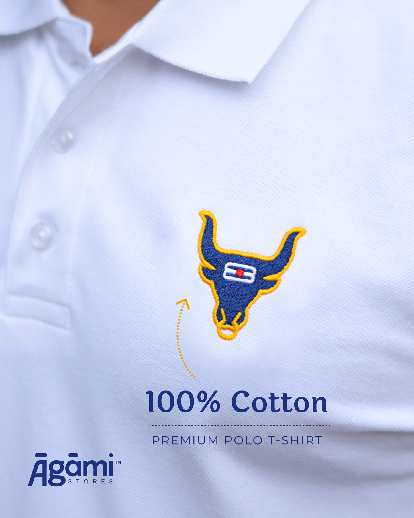 Shiva Nandi Polo Neck Tshirt - White | Regular Fit
