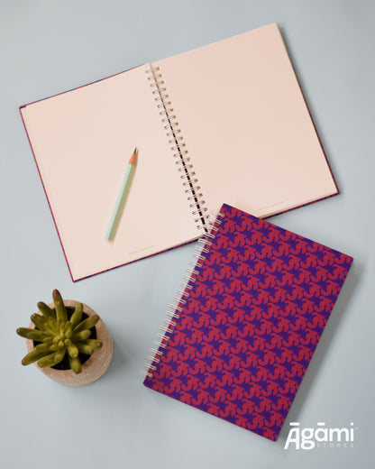 Om Pattern Spiral A5 Notebook | Purple