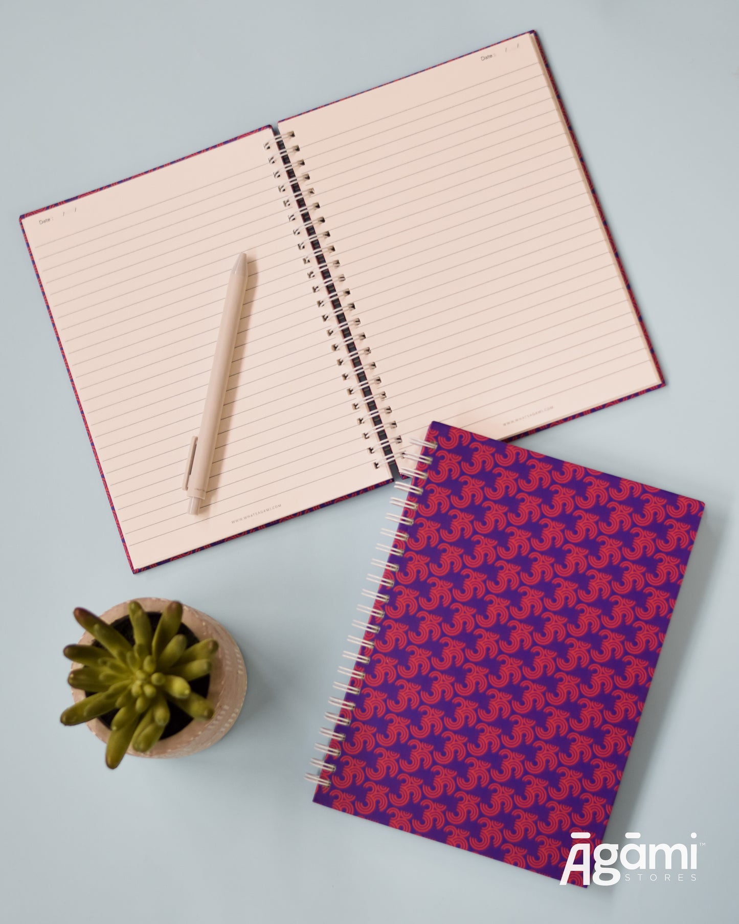 Om Pattern Spiral A5 Notebook | Purple