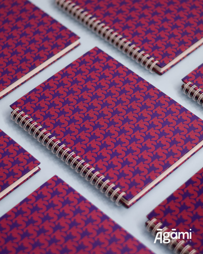 Om Pattern Spiral A5 Notebook | Purple