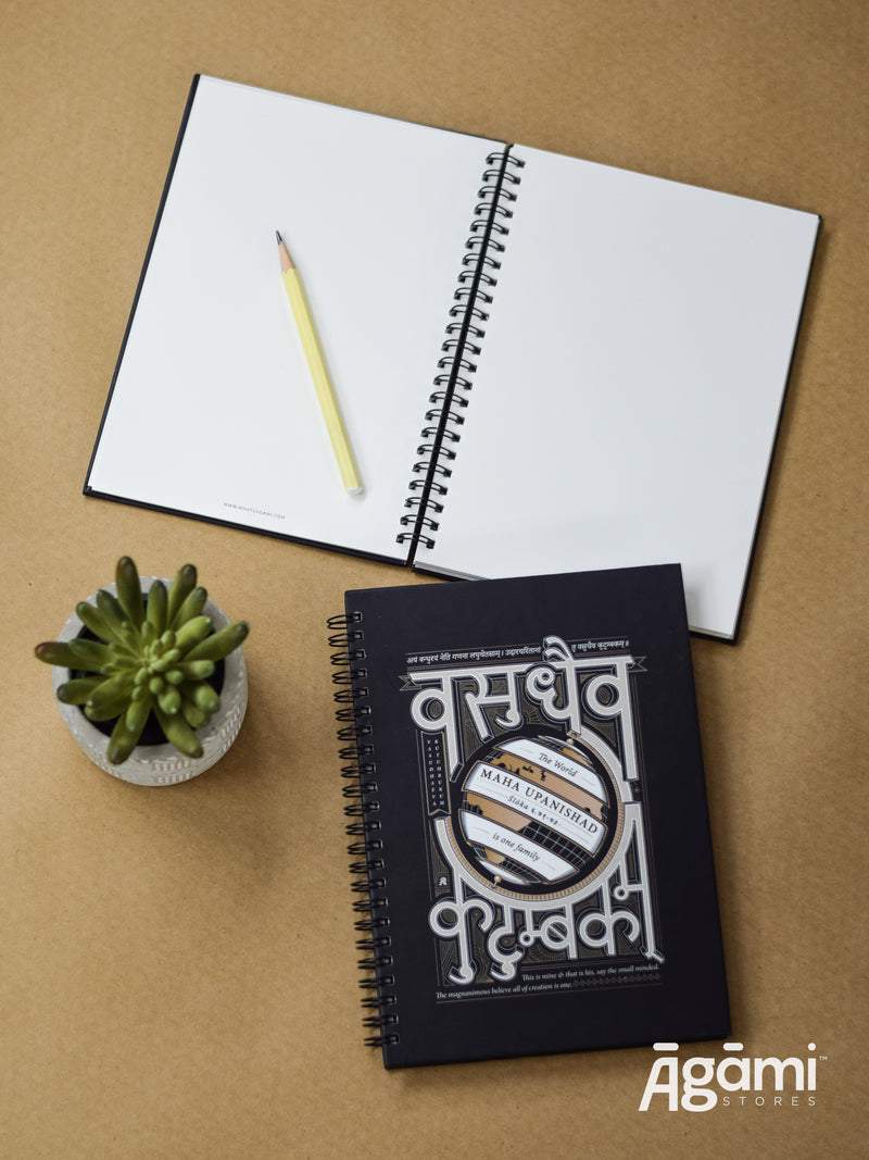 Vasudhaeva Kutumbukum Spiral A5 Notebook