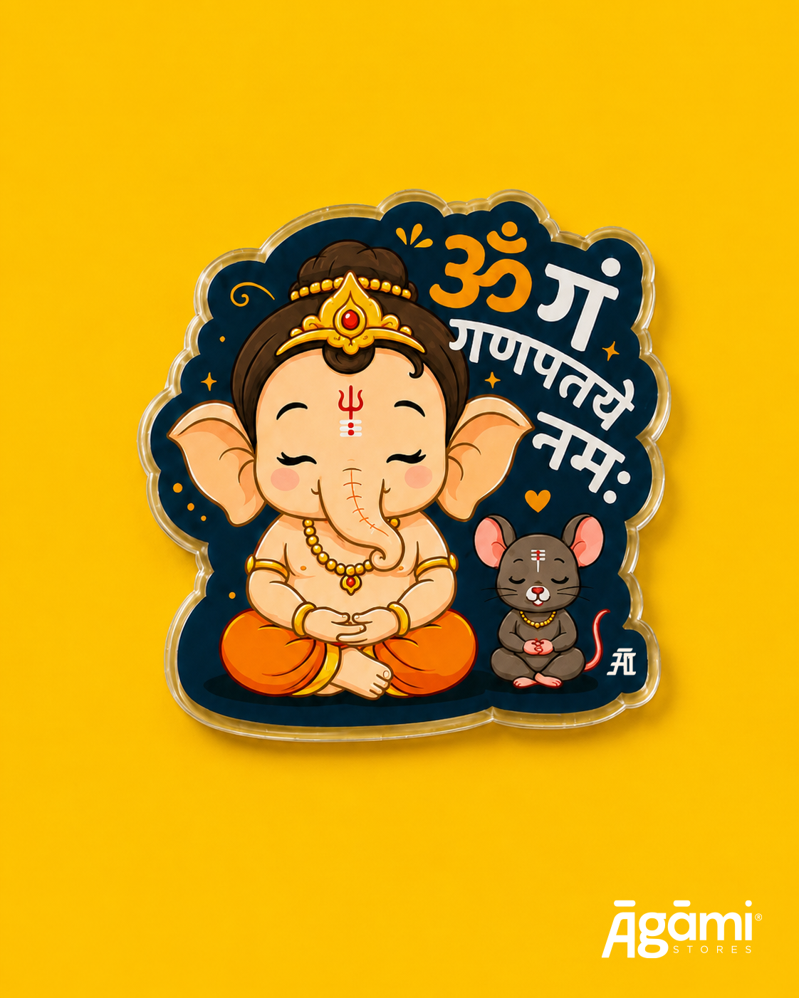 Om Gan Ganpataye Namah | Acrylic Fridge Magnet