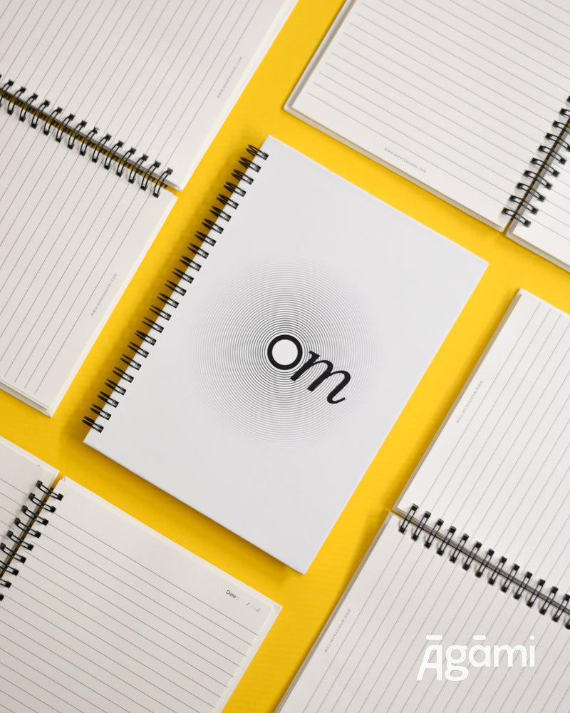 Om Vibes A5 Spiral Notebook | White