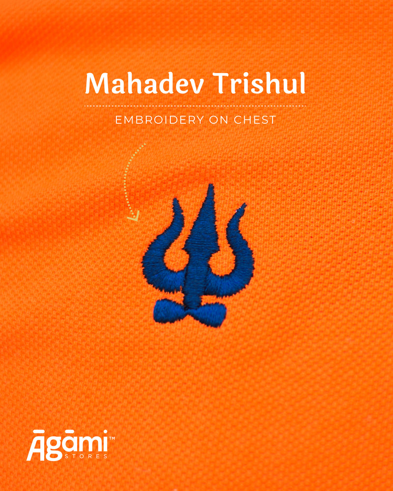 Trishul Polo Neck T-shirt - Orange