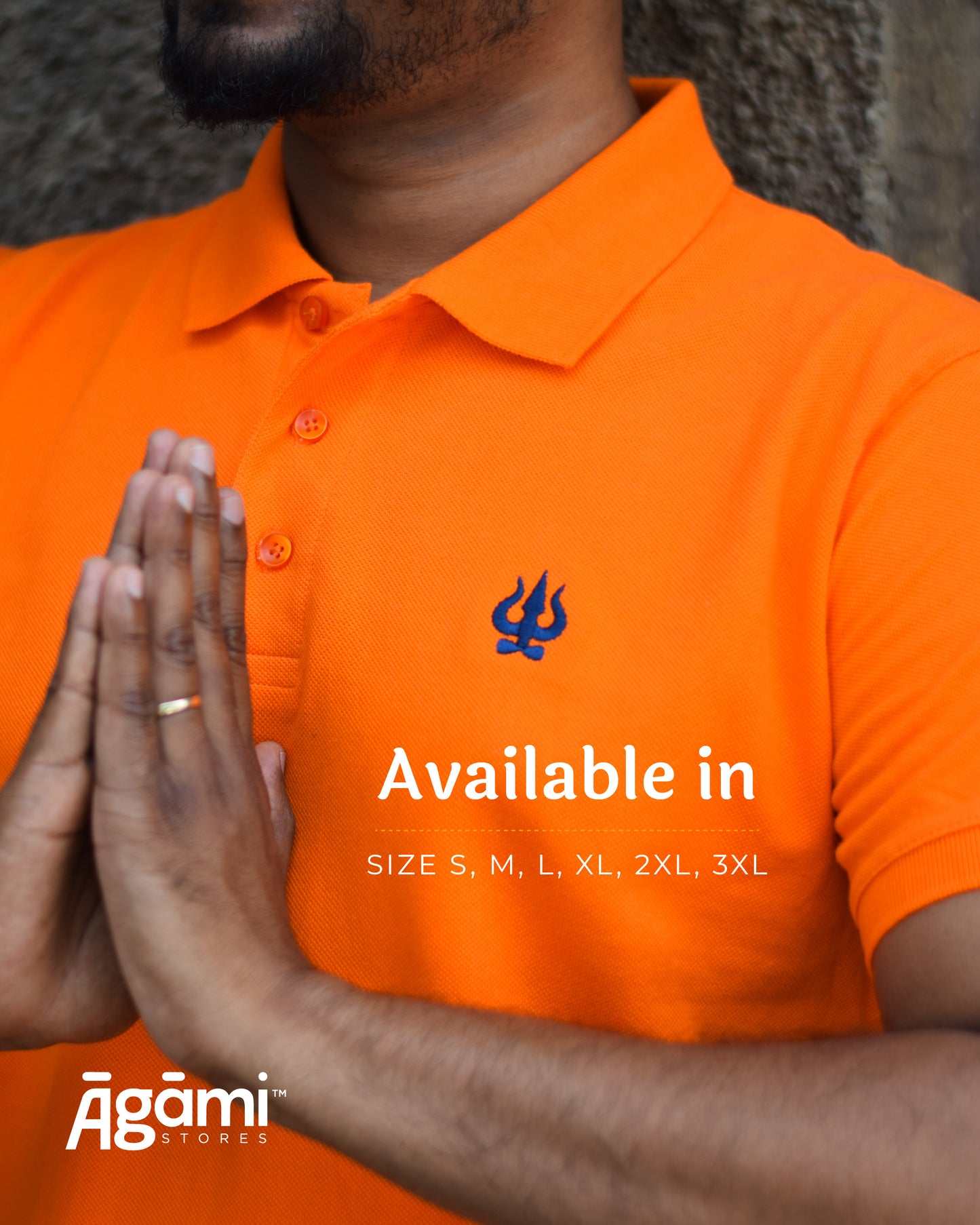 Trishul Polo Neck T-shirt - Orange | Regular Fit