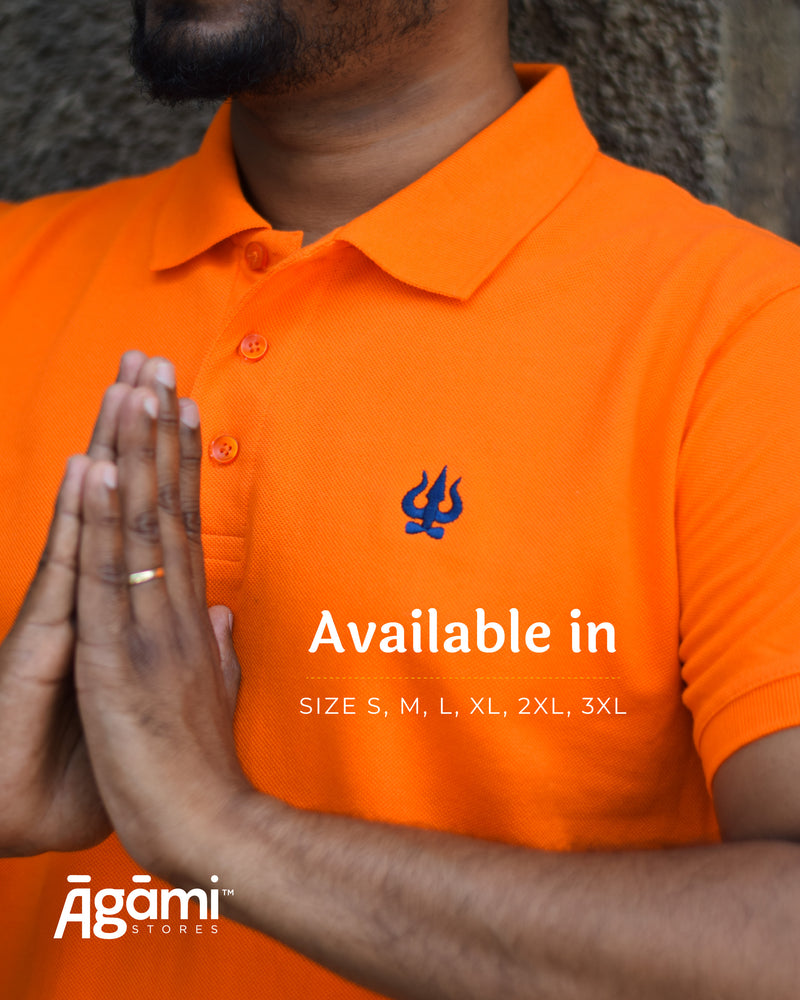 Trishul Polo Neck T-shirt - Orange