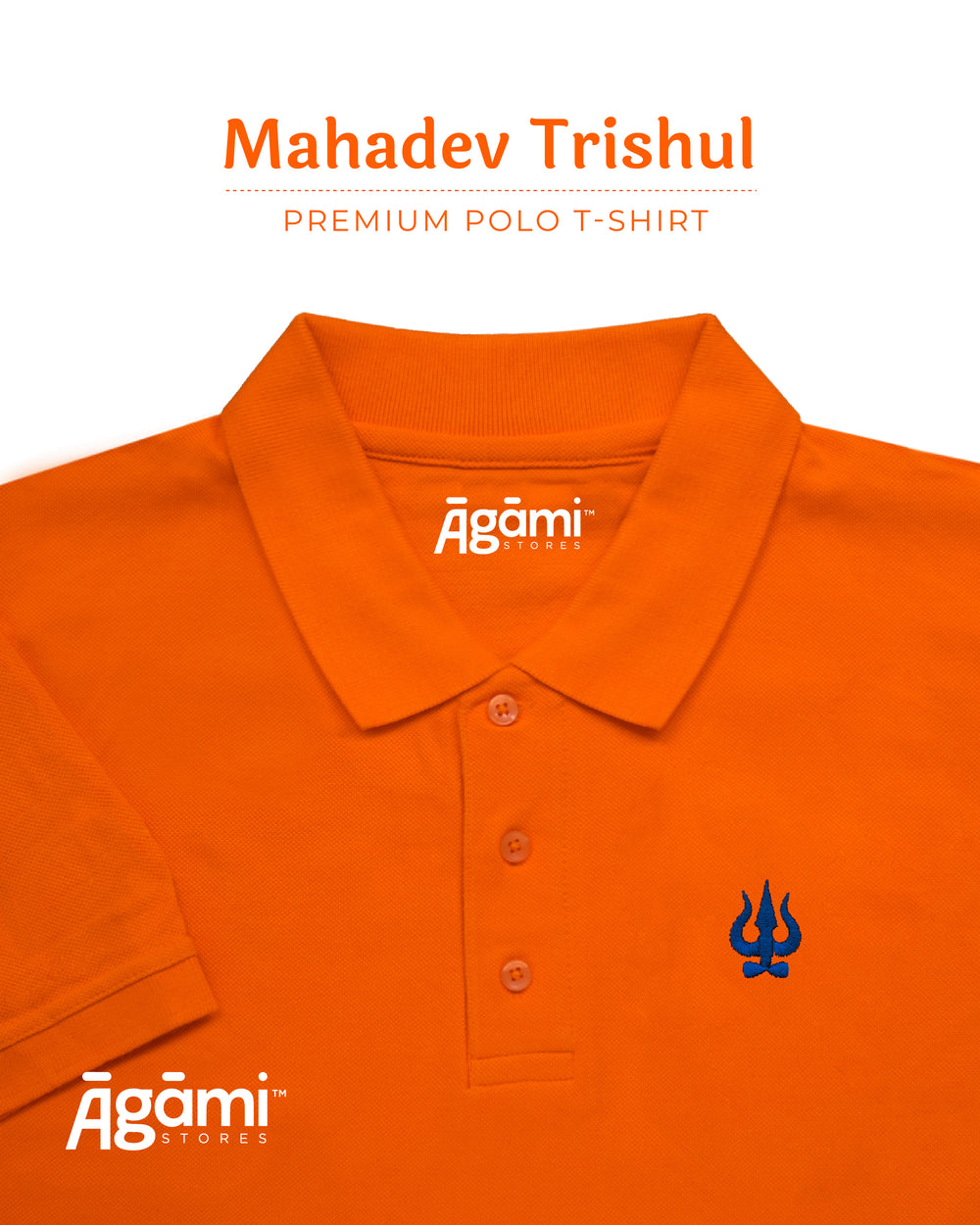 Trishul Polo Neck T-shirt - Orange