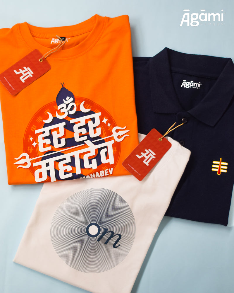 Shiva Pack of 3 T-Shirts | Polo Neck, Full Sleeve & Round Neck