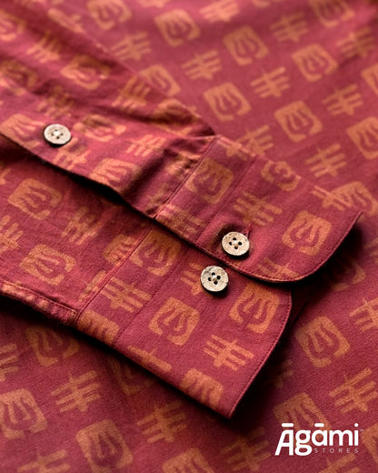 Printed Shiva Shirt - Full Sleeves Shirt | Maroon