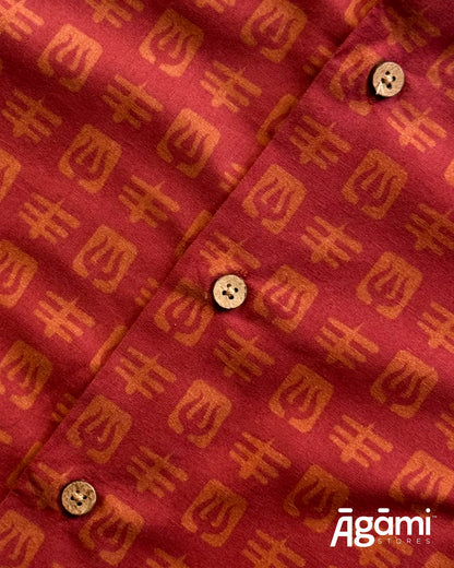 Printed Shiva Shirt - Full Sleeves Shirt | Maroon
