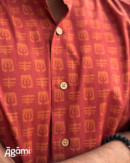 Printed Shiva Shirt - Full Sleeves Shirt | Maroon